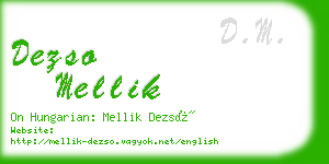 dezso mellik business card